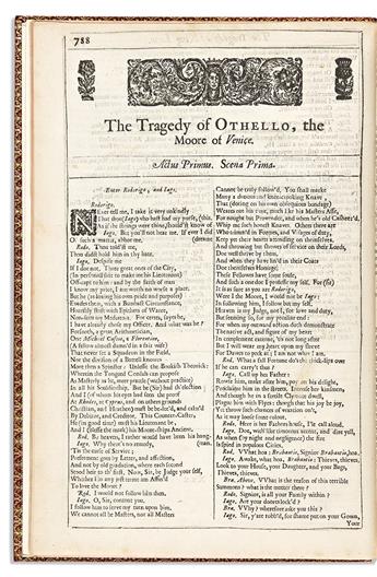 Shakespeare, William (1564-1616) Three Tragedies Extracted from the Third Folio: King Lear; Othello, the Moore of Venice; [and] Antony